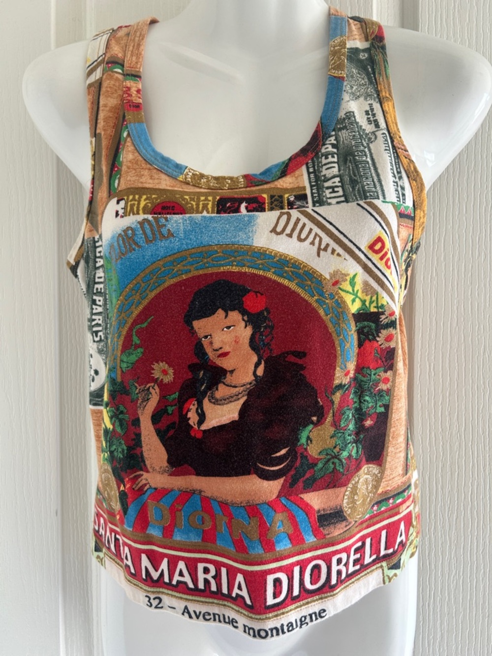 Dior Multicolor Graphic Tank Top with Red and Blue Accents
